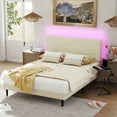 thumbnail image 2 of Homy Casa Queen Bed Frame with Foldable Side Tray Modern Bedroom Set, 2 of 14