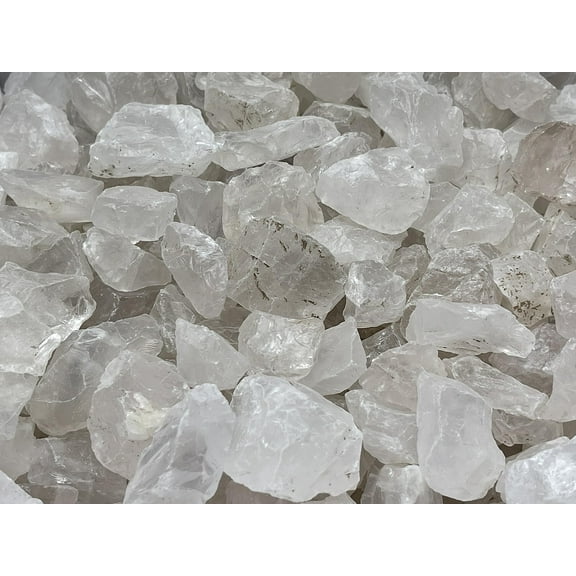 Raw Clear Quartz, Natural Clear Quartz Stone, Natural Rough Clear Quartz, Clear Quartz Rough, Clear Quartz Healing Crystal (Clear Quartz, 0.25 Pound)