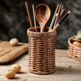 thumbnail image 4 of Hand Woven Imitation Rattan Cutlery Holder Woven Cutlery Basket Kitchen Utensils Organizer, 4 of 4