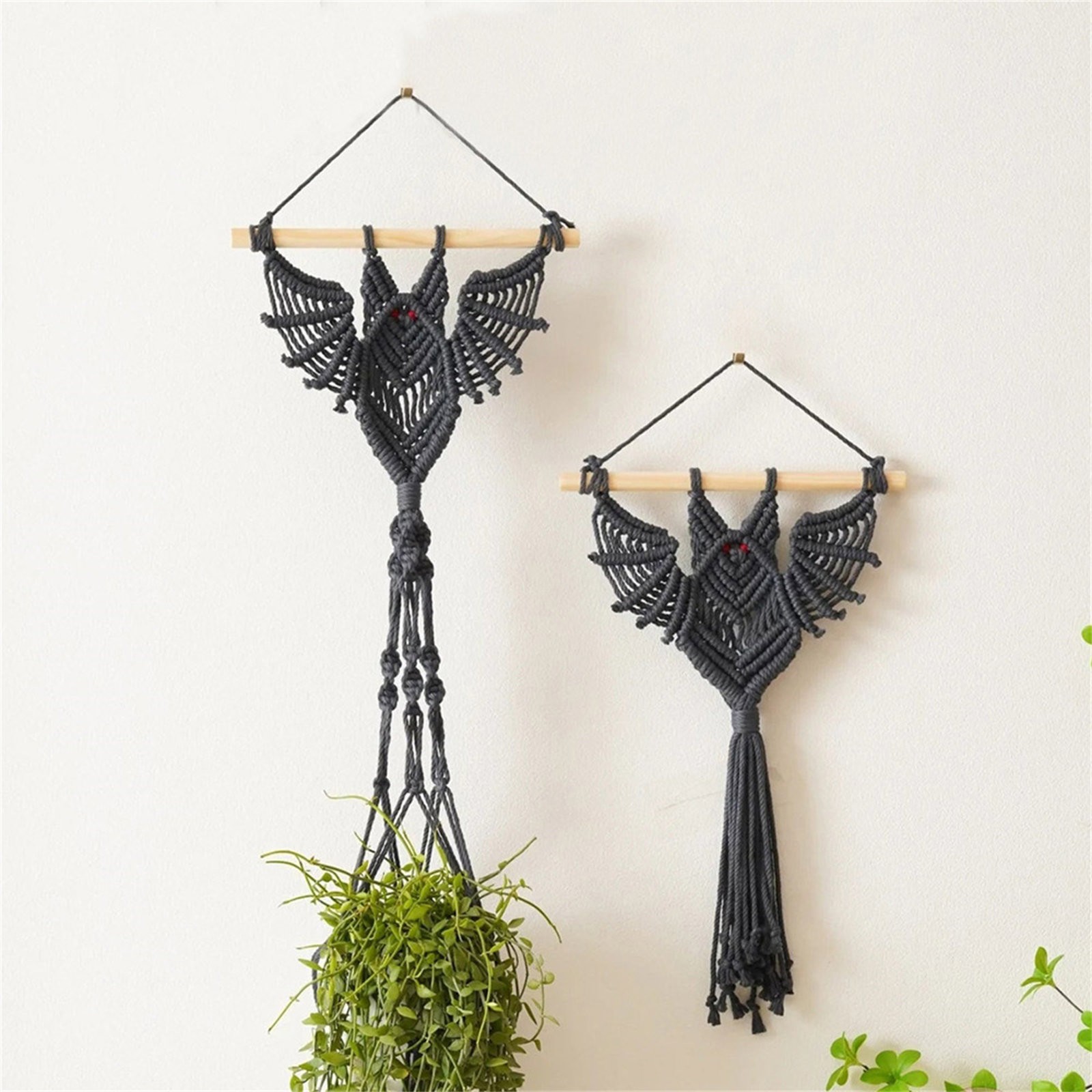 Ljstore 2024 Gothic Bat Wall Hanging And Hanging Stand Hand Woven ...