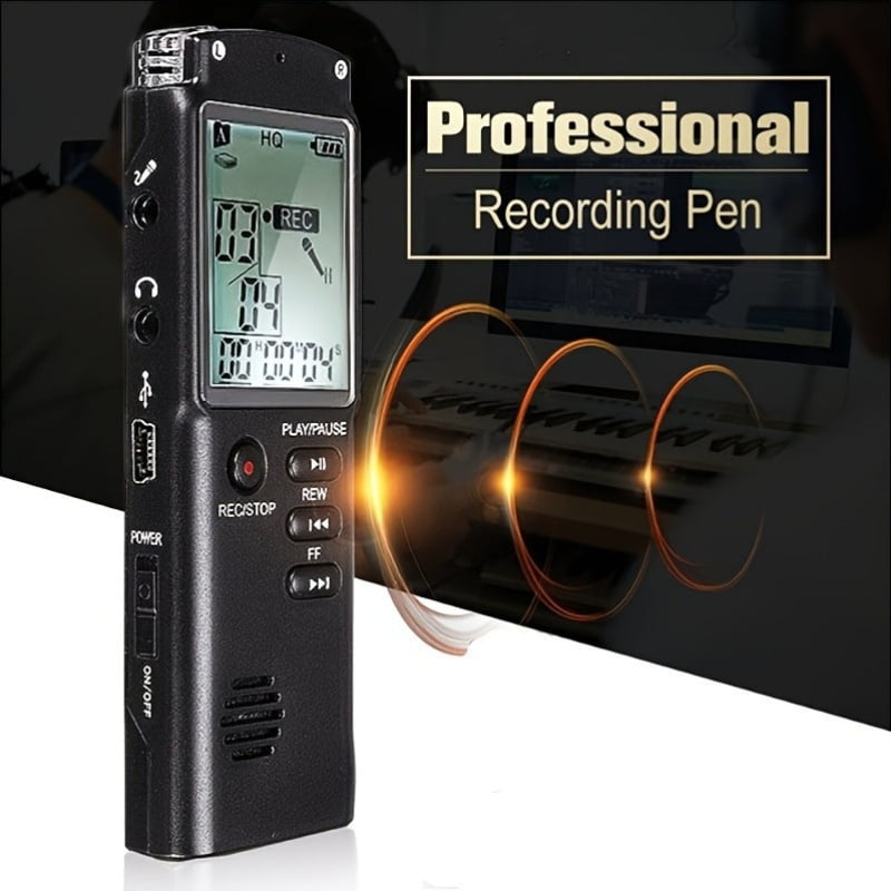 Digital Voice Recorder & MP3 Player, 16GB/32GB, 48H Record, Hi-Fi Sound, Built-in Mic, MP3 Support for Interviews, Speeches, Meetings