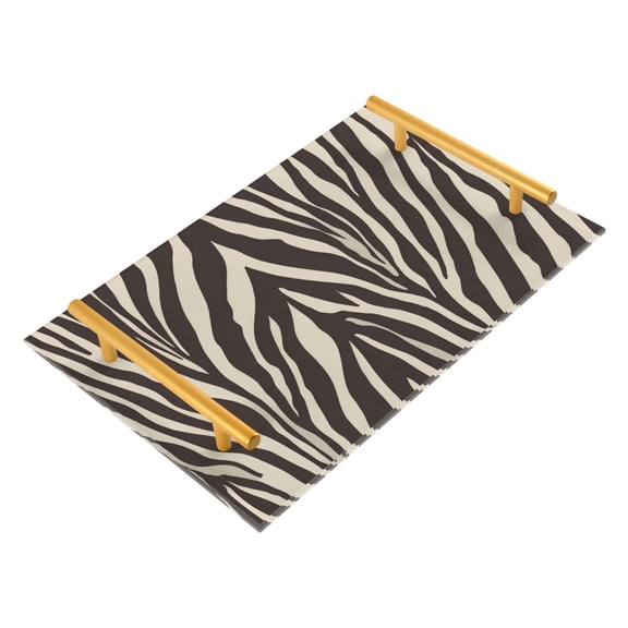 Bath Accessories Sets Single Print Decorative Tray With Handle For Home Bathroom Bedroom Zebra Stripes Vector