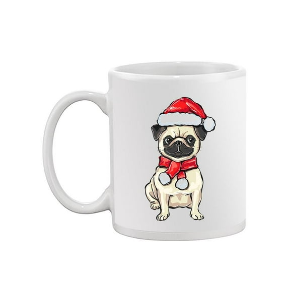 Christmas Hat Pug Mug -Image by Shutterstock,