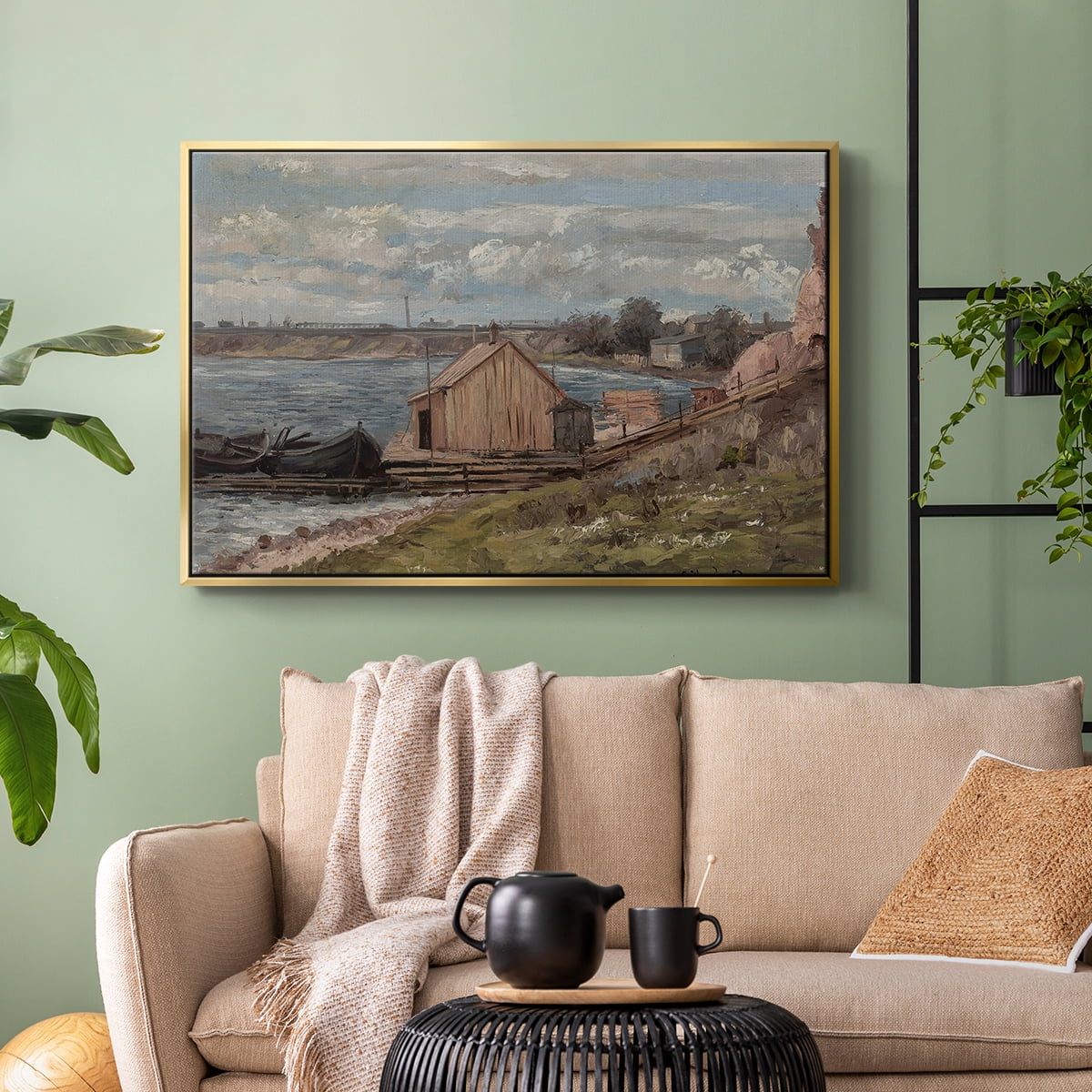 Vintage Landscape-CCCLVII By Wexford Home Framed in Gold Wood Gallery Wrapped Canvas 17 in. x 25 in.