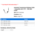 thumbnail image 2 of Automatic Transmission Kickdown Cable - Compatible with 1979 - 1980 GMC C3500, 2 of 2