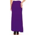 thumbnail image 3 of Women's Plus Size Casual Solid High Waisted A -line Maxi Skirt with an elastic Waistband, 3 of 7