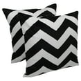 thumbnail image 2 of Blazing Needles 20-inch Indian Chevron Velvet Applique Throw Pillow (Set of 2)-Style:Black/Ivory, 2 of 4