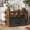 Black + Rustic Brown, variant on Wooden Cat Litter Box Enclosure Furniture with Easy-Clean Bottom Drawer, Hidden Cat House Side Table with Climbing Stairs & Glass View Doors