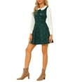 thumbnail image 2 of INSPIRE CHIC Women's Plaid Peter Pan Collar Long Sleeve Mini A-Line Dress XS Green, 2 of 8