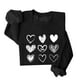 thumbnail image 1 of Gibobby Divertidas Sudaderas Sudaderas para el día de San Valentín para mujer con estampado de corazón de amor, sudaderas de manga larga con cuello redondo de invierno (Negro, XL), 1 of 4