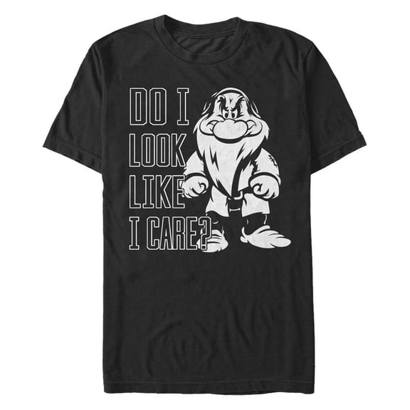 Men's Disney Grumpy Do I Look Like I Care Poster Graphic T-Shirt