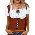 thumbnail image 7 of KHONTS Oktoberfest Womens Tops Short Sleeve Novelty T-Shirt Short Sleeve Funny Printed Shirts 12-Light Blue XXL, 7 of 7