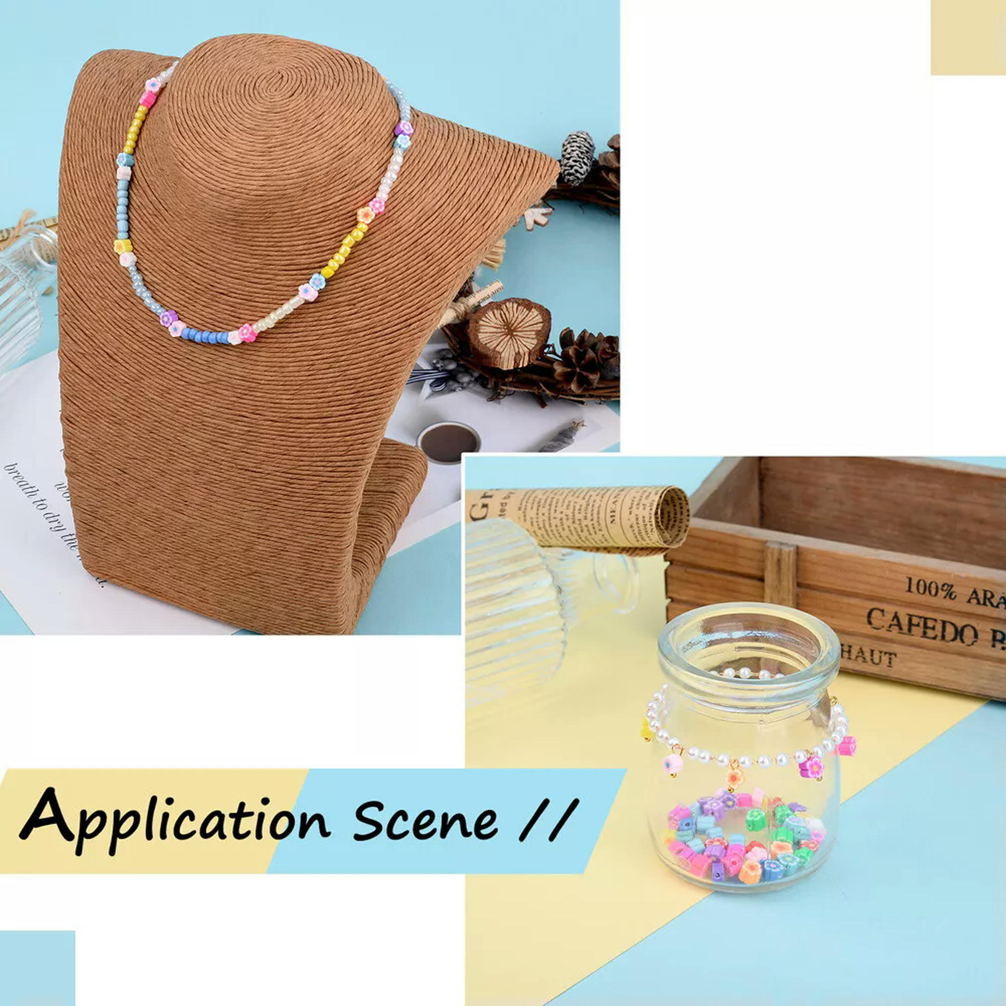 EOEMY 500Pcs Handmade Polymer Clay Flower Plum Blossom Beads Colorful Spacer 5.5~8mm