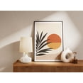 thumbnail image 2 of Minimalist Palm Fronds Beach Sunset Wall Art Print Tropical Summer Aesthetic Boho Home Decor Orange Yellow Black Sand Poster Modern - Poster Unframed, 2 of 3
