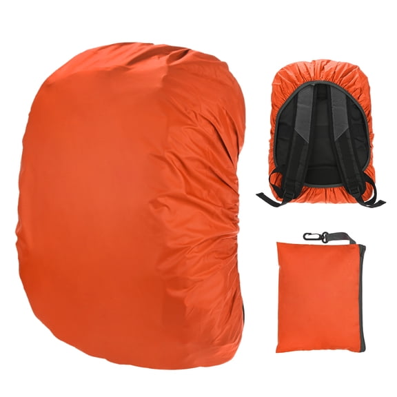 Uxcell Waterproof Backpack Rain Cover for 15L-25L Bags, Ideal for Outdoor Activities [Orange]