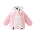 thumbnail image 5 of Stamzod Girls Fashion Cute Fleece Jacket Boys Winter Coat Long Sleeve Hooded Warm Jackets with Pocket Girls Clothes Pink 1-2Years, 5 of 7