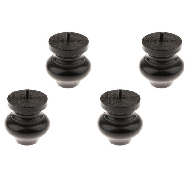 Patas Cónicas De Madera Maciza Para Sofá / Sillón / Sil, Pies De Zócalo Para Muebles 4x3 Pulgadas, Juego De 4 Negro Baoblaze Pata de sofá de madera maciza