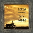 thumbnail image 2 of Classic Motorcycle Bikers "Screw Housework, Let's Ride!" Sunset with Picture Frame, 10x10 8570, 2 of 6