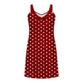 thumbnail image 6 of Ygbgbb Nightgowns for Women Summer Lightweight Comfy Mini Night Gowns Polka Dot Print Sleeveless Slip Dresses Loose Fit V Neck Sleep Shirts Wine S, 6 of 6