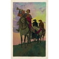 thumbnail image 2 of Elizabeth Shippen Green Elliott 13x18 Black Ornate Wood Framed Double Matted Museum Art Print Titled - Once More the Herald Set the Trumpet to His Lips and Blew (1911), 2 of 5