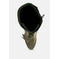 thumbnail image 6 of STREET-SLAY Antique Eyelets lace up Knee Boots In Olive, 6 of 6