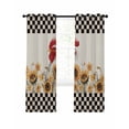 thumbnail image 7 of Sunflowers Rooster Blackout Curtains for Bedroom, Farmhouse Vintage Beige Burlap Plaid Thermal Insulated Kitchen Drapes with Grommets, Light Blocking Window Treatment, 2 Panels 52" x 72", 7 of 7