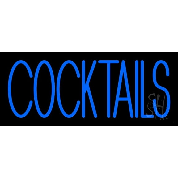 Cocktails LED Neon Sign 6 x 15 - inches, Clear Edge Cut Acrylic Backing, with Dimmer - Bright and Premium built indoor LED Neon Sign for Bar decor.