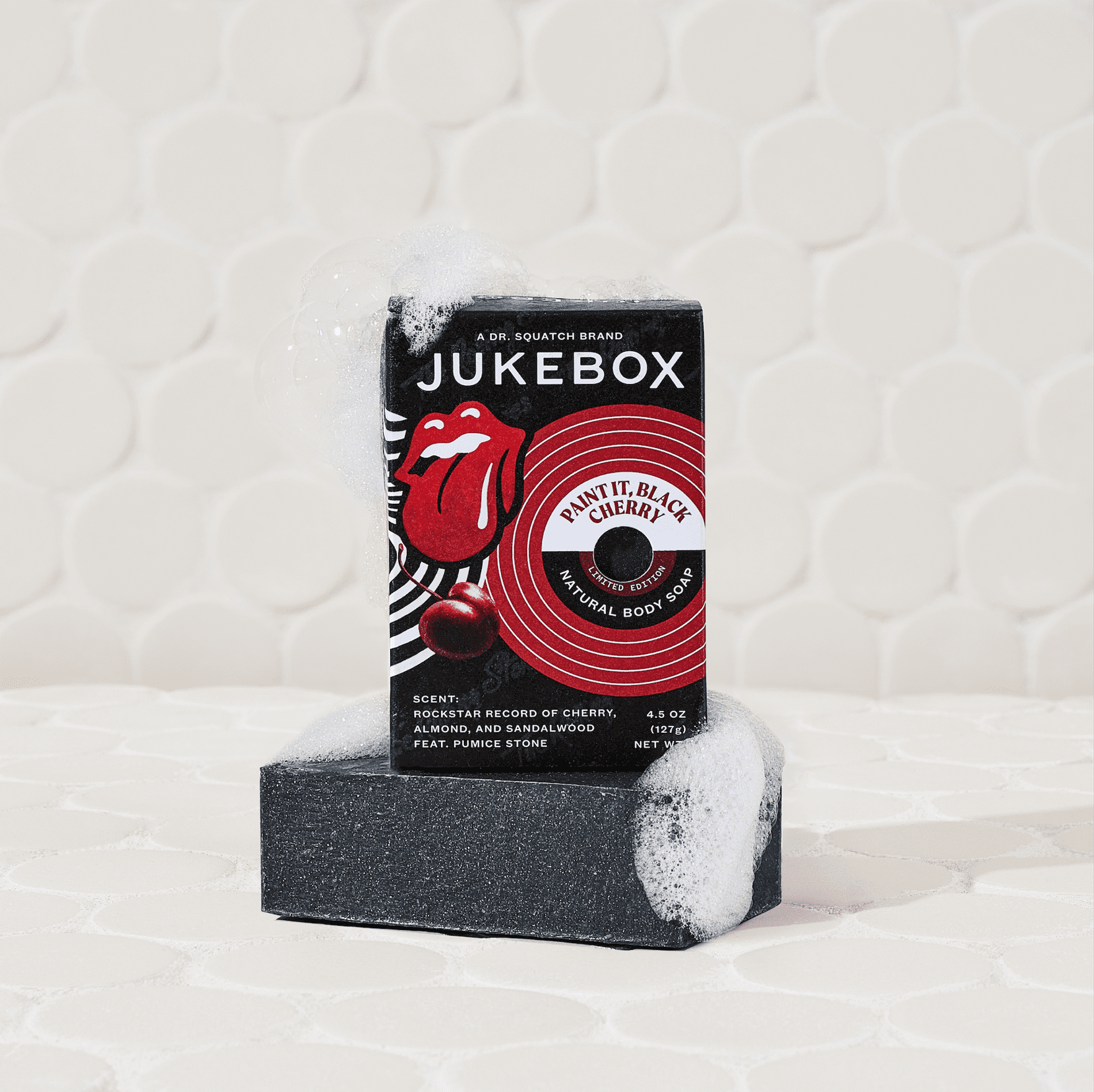 Jukebox x The Rolling Stones Limited-Edition Natural Bar Soap for Women, Paint It, Black Cherry, 4.5 oz
