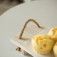 thumbnail image 6 of Decorative Natural Wood Rectangular Tray Serving Board with Rope Handles, 6 of 7