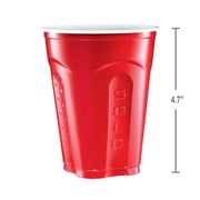 Solo Disposable Plastic Cups, Red, 18oz, 100ct (Choose Your Color)