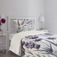 thumbnail image 2 of Ambesonne Lavender Quilted Bedspread Set 2 Pcs, Cloudy Detail Dream Floral, Twin Size, Pale Lilac Purpleblue, 2 of 4