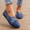 thumbnail image 3 of Oyedens Slip on Loafers Ballet Flats for Women Suede Leather Patchwork Casual Driving Work Boat Shoes, 3 of 6