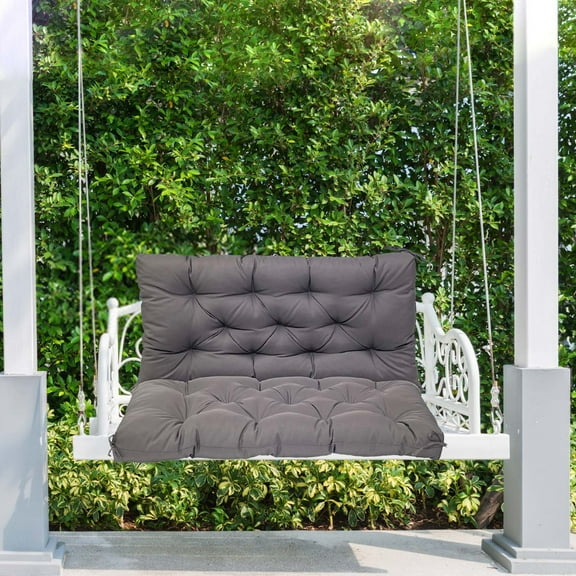Outdoor/Indoor Bench Cushion,Porch Swing Replacement Cushions 2-3 Seater Loveseat Chair Pads with Backrest and Ties for Garden Patio Furniture (40inx40in)