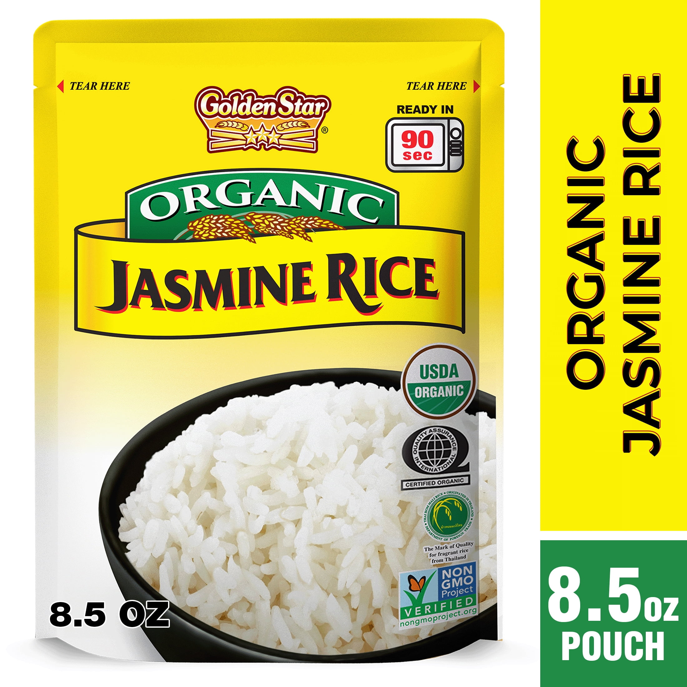 Golden Star Ready-to-Heat Organic Thai Hom Mali Jasmine Rice, 8.5
