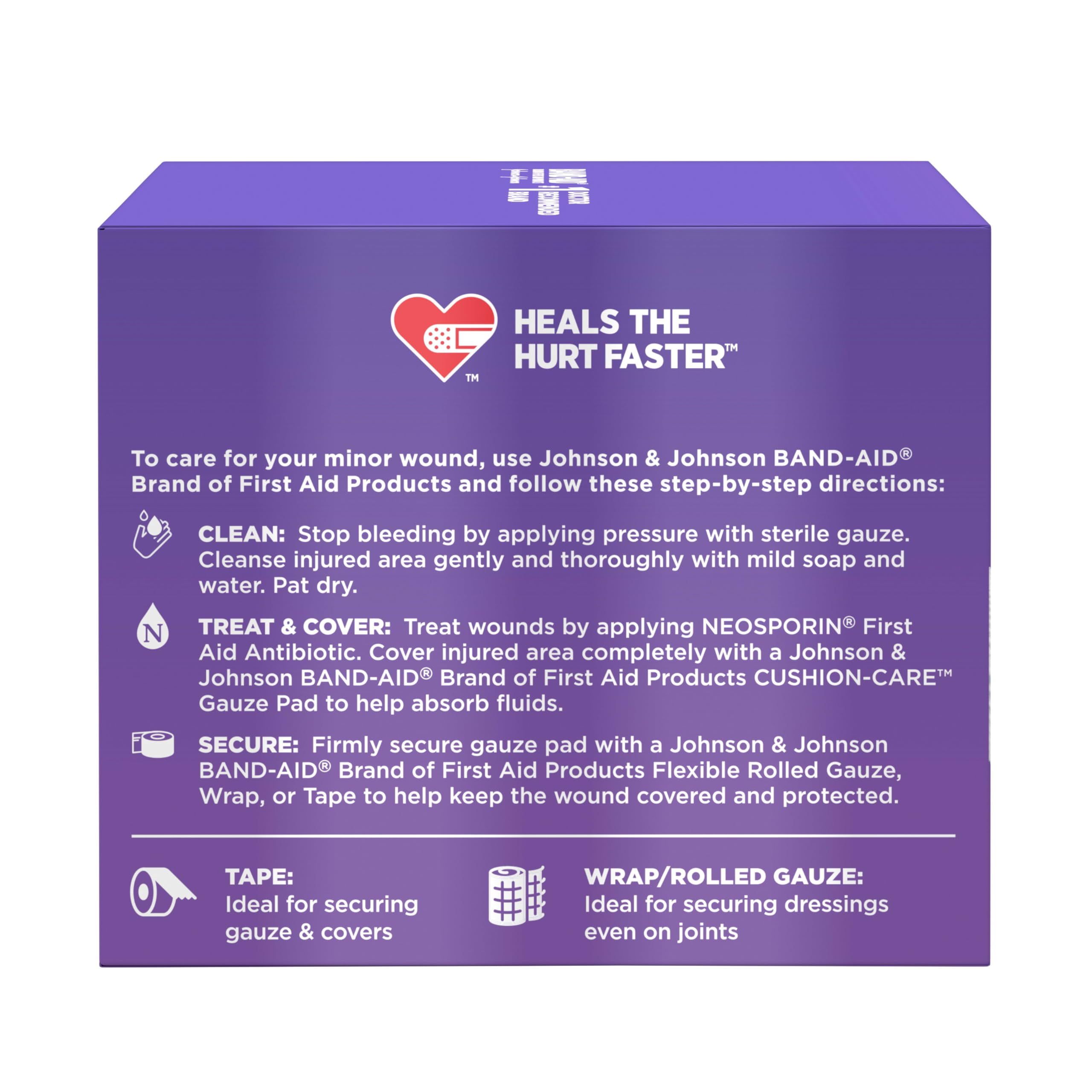 Band-Aid Brand Cushion Care Gauze Pads, Small, 2 in x 2 in, 25 ct (Pack of 3)