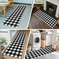 thumbnail image 4 of Hallway Runner Rug 2'x6', Farmhouse Checkered Long Non-slip Runner Rugs, Black White Buffalo Plaid Washable Outdoor Indoor Throw Floor Carpet Mat for Living Room/Bedroom/Kitchen/Office/Laundry, 4 of 9