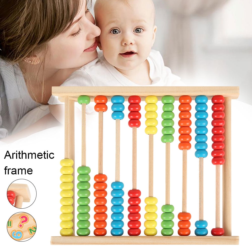 20cm Wooden Bead Abacus Counting Frame Childrens Kids Educational Maths Toys 