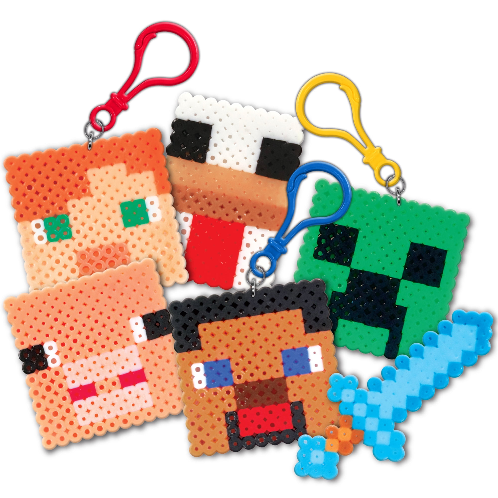 Tara Toy: Deluxe Pixel Art - Minecraft - 810pc DIY Bead Craft Kit, Design & Fuse, Make Character Magnets & Stickers, Play Scene, Guide Booklet, Kid 6+