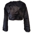 thumbnail image 2 of Big Girl Faux Fur Dress Coat Flower Girl Bolero Jacket Winter Black 10 JKS 2154 BNY Corner, 2 of 2