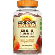 3 Pack Sundown Naturals Co Q-10 200mg Heart Health Energy 50 Gummies Each