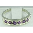 thumbnail image 4 of LBG 18k White Gold Natural Amethyst Womens Band Ring - Sizes 4 to 12 Available, 4 of 4