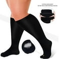 thumbnail image 2 of 3 Pairs Plus Size Compression Socks for Women Men 20-30 mmHg 2xl 3xl 5xl , Wide Calf High Tights Long SocksStockings Best Support for Circulation, Running, 2 of 7