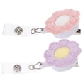 thumbnail image 4 of 2Pcs Retractable Badge Holder Felt Sunflower Shape Badge Holder Practical Badge Reel Clip, 4 of 8