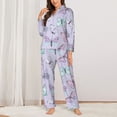 thumbnail image 2 of Sikiie Purple Butterfly Women's Long-Sleeve Shirt and Full-Length Bottom Pajama Set (s-xxl)-X-Large, 2 of 7
