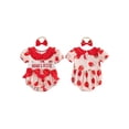 thumbnail image 2 of BemeyourBBs Mama's Besite Baby Girl Clothes Summer Smocked Bubble Romper Strawberry Outfit Short Sleeve Doll Collar Letter Embroidery Bodysuit Newborn Playsuit, 2 of 9