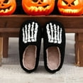 thumbnail image 5 of Women's Men's Halloween Slippers Lantern Pumpkin Slippers Ghost Slippers Skeleton Slippers Vintage Memory Foam Plush Slippers Household Shoes One-Step Slippers, 5 of 13