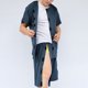 thumbnail image 5 of Camisetas de Manga Completa Hombres Bolsillo de Color Sólido Camiseta de Cuello Redondo de Manga Corta Abierta Completa con Pantalones Cortos de Cintura Elástica para Al Aire Libre, Casual, Uso Diari, 5 of 9