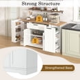 thumbnail image 4 of Multi-Functional Storage Sideboard with Adjustable Shelves, 3-Tier Pull-Out Rack, Kitchen Island Cabinet, Buffet Table for Dining Room, White, 4 of 16
