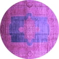 thumbnail image 1 of Ahgly Company Indoor Round Medallion Purple Traditional Area Rugs, 7' Round, 1 of 4