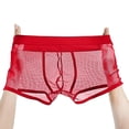 thumbnail image 2 of Fishnet Underwear for Men Mid Waisted Boxer Briefs Mens Trendy Solid Color Hollow-Out Breathable Stretchy Slim Loungewear Athletic Boxers, 2 of 8